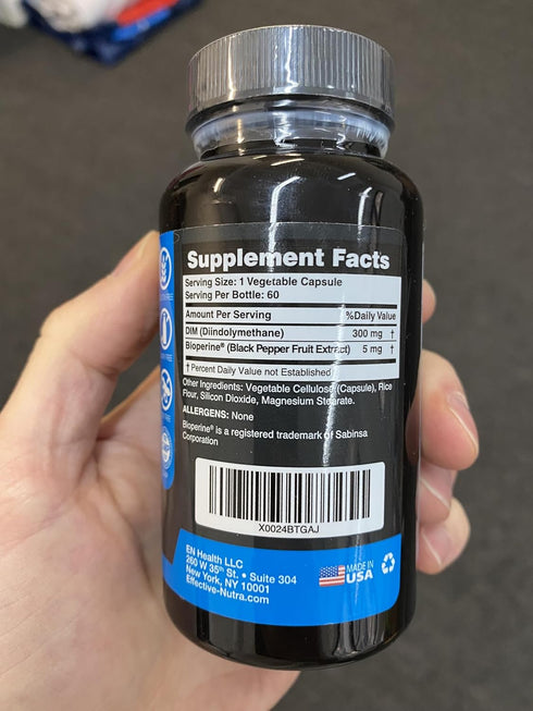 Dim Supplement 300mg - Extra Strength Diindolylmethane for Men & Women + BioPerine - Estrogen Blocker, Hormone Balance
