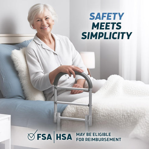 Lunderg Bed Assist Rail for Seniors with Non-Slip Grab Bar - Easy to Install Bed Rails for Elderly Adults Safety