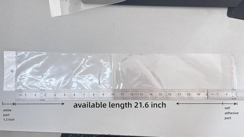 PABCK 100 Pack Clear Self Adhesive Hair Packaging Bags, 4.13x21.6 inch, with Hang Hole for Wigs
