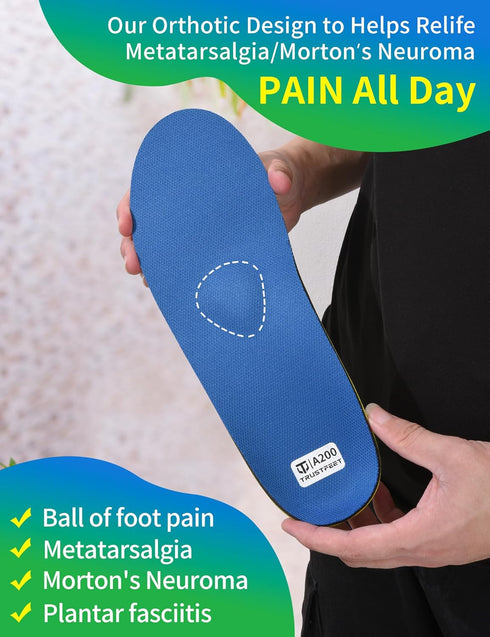 Heavy Duty Metatarsal Pain Relief Insoles for Metatarsalgia, Morton’s Neuroma, Plantar Fasciitis, Arch Support Inserts