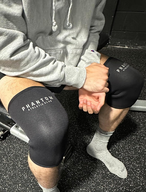 Phantom Athletic Club 7mm (2 Pack, Compression Knee Sleeves for Weightlifting Support, Powerlifting Strength, Heavy
