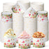 Maxdot 50 Pcs Wildflower Ice Cream Paper Cups 9oz Spring Disposable Snack Cups