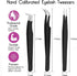 SIVOTE Lash Tweezers for Eyelash Extensions, 3 Pack for Volume, Isolation & Classic Lashes in Black