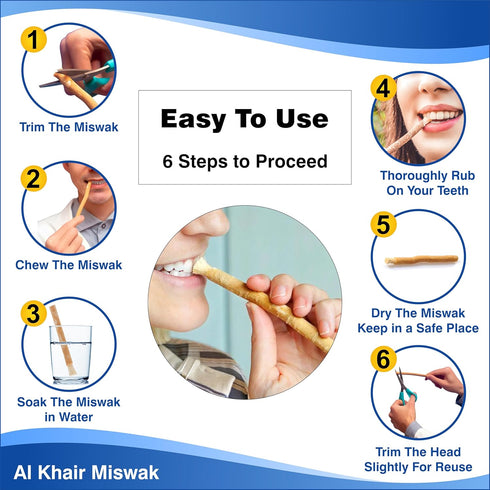 Al Khair Peelu Miswak Stick, Natural Toothbrush for Teeth Whitening, Organic Sewak Sticks for Healthy Gums (4)