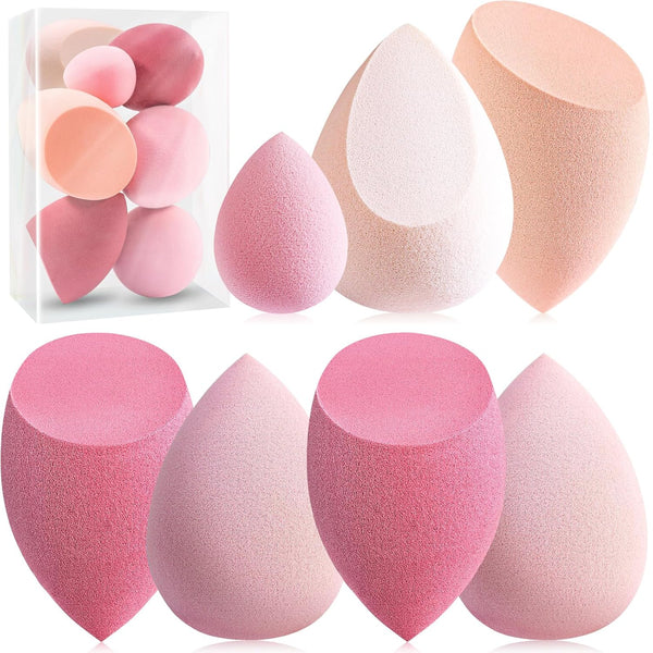 Foonbe 7 Pcs Makeup Sponge Set, Multi-colored Blender Sponges for Liquid, Cream, Powder, Includes 1 Mini Beauty Sponge