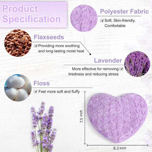 Pack, Atsuwell Microwavable Heating Pad, Warm Compress Moist Heating Scented Lavender Throw Pillow and Flaxseed Fluffy