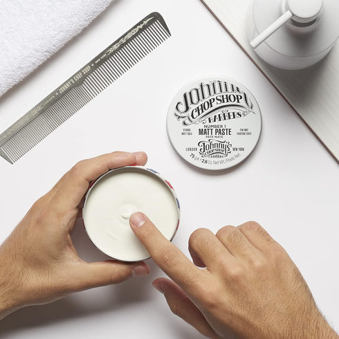 JOHNNY’S CHOP SHOP #1 Men's Hair Styling Matte Paste, Pro-Quality Strong Hold, 2.6 oz