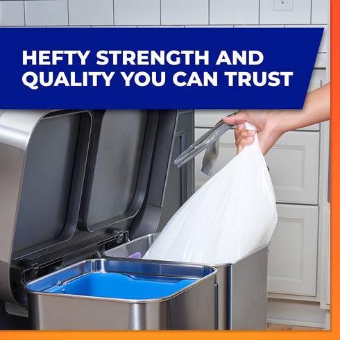 Hefty Made to Fit Trash Bags, Fits simplehuman Size J (12 Gallons), 100 Count