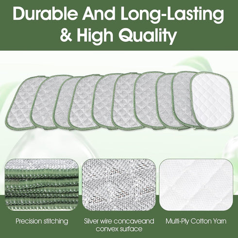 Larrel 10PCS Double Side Non Scratch Wire Dishcloths, Reusable Wire Dish Cloth, Multipurpose Metal Dishwashing Rags