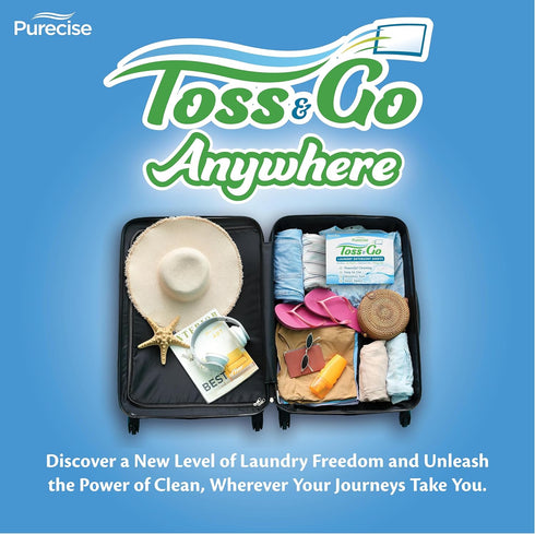 Toss & Go Laundry Detergent Sheets, Eco-Friendly, Powerful Cleaning, Fresh Meadow, Up to 30 Loads, Pack of 1