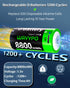 WAVYPO 8800mAh (2-Pack) Rechargeable D Lithium Batteries with Included USB-C Charging Cable, Rechargeable D Batteries