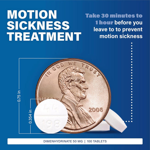 MAJOR Driminate - Dimenhydrinate 50mg Motion Sickness Tablets, 100 Tablets (3 Pack)