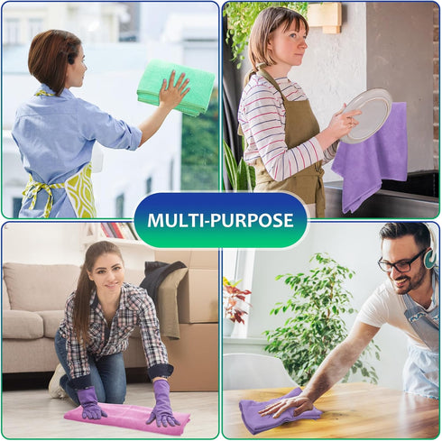 3 Pcs Extra Large Microfiber Cleaning Cloth, 30" x 20", Washable, Lint Free Towel for Home, Office, Bathroom Cleaning