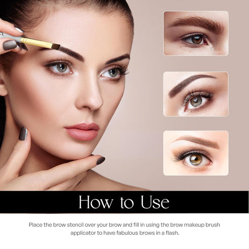 SORMÉ Smudge Proof Long Lasting Eyebrow Powder for Women - Soft Smoke, Brush & 3 Shaping Stencils