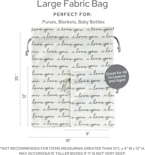 Gather & Knot Drawstring Gift Bags, 20" Large & 12" Small, Premium Canvas Reusable Fabric Wrap for Celebrations