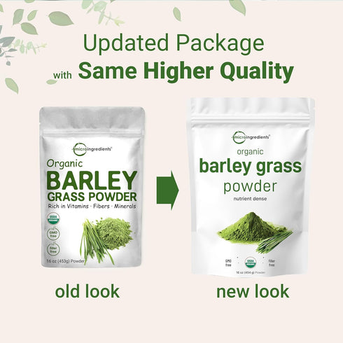 Organic Barley Grass Powder, 16 Ounces | US Grown | Superfood Greens Mix for Immune Health and Digestion Support