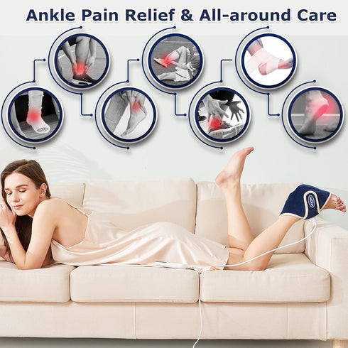 CAMECO Electric Heating Pad for Achilles Tendinitis, Adjustable 86°F-158°F for Pain Relief, Auto Shut Off Feature