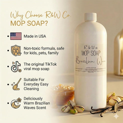 R & W Co. 32 oz R&W CO. Original Premium Mop Soap Brazilian Waves Scented, Gentle Floor Cleaner for all Surfaces