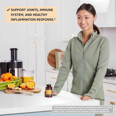 Amazon Elements Turmeric Complex, 316 mg Curcumin, 140 mg Ginger, 5 mg Black Pepper - 65 Capsules