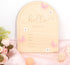 TERJIO Hello World Newborn Sign - Baby Announcement Sign for Baby Showers, Pink Butterfly Newborn Birth Announcement