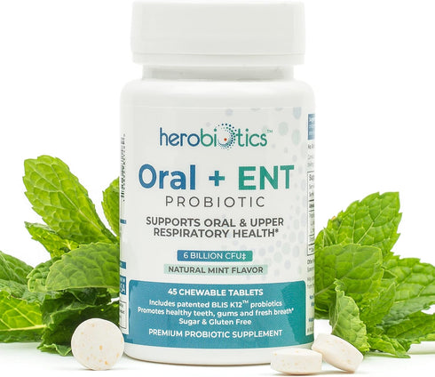 Oral Probiotics for Better Breath, Gingivitis, Strep Throat, Tonsil Stones - 6 Bn CFU Chewable Tablets with