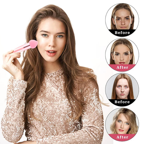 3 Pcs Makeup Foundation Sponge Pink Beauty Blender Sponge Makeup Sponge Cosmetic Powder Puff Concealer Face Brush with Handle Beauty Sponge Applicator Makeup Brush