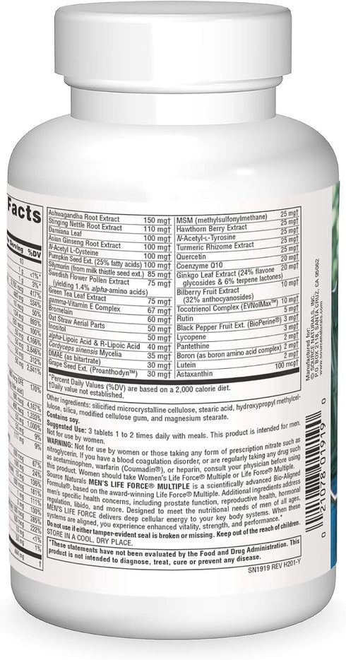 Immune 13 180 Source Naturals Men's Life Force Multiple Daily Multivitamin & Health Supplement - Essential Vitamins