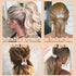 YISSION 4Pcs Sparkly Rhinestone Hair Ties, Fancy Crystal Ponytail Holders for Thin Thick Hair, Silver Accessories