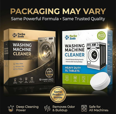 Turbo Suds 12 (1 Washing Machine Cleaner Tablets | Eliminates Odors | Deep Cleans Washer Internals | Heavy Duty