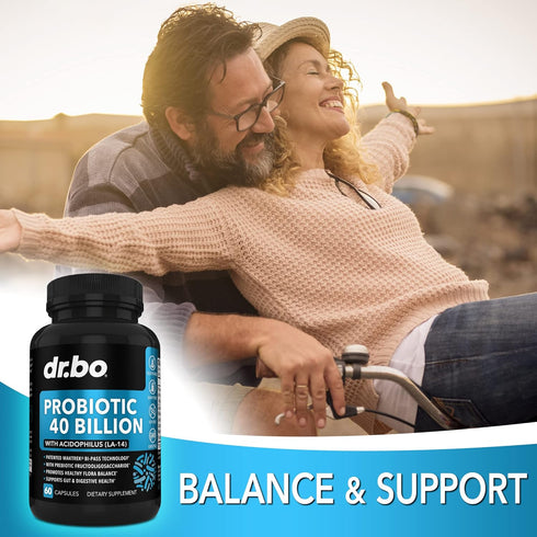 Probiotic Supplement | 40 Billion CFU - Lactobacillus Acidophilus Probiotics for Women & Men Capsules - Gluten Free
