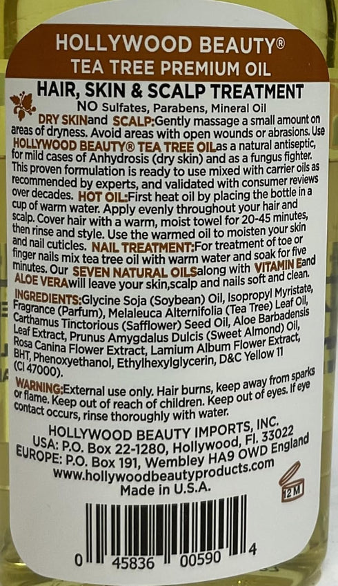 Hollywood Beauty T Tree Oil Skin Scalp Treatment, 2 Oz, Pack of 2