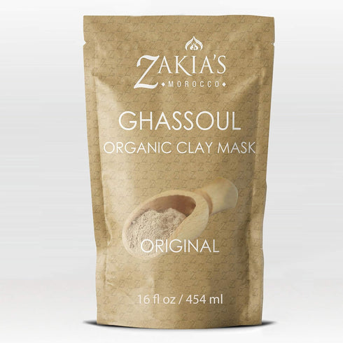 Zakia's Morocco Moroccan Rhassoul Clay Mask, Organic Natural Facial and Body Clay Mask, 1 lb