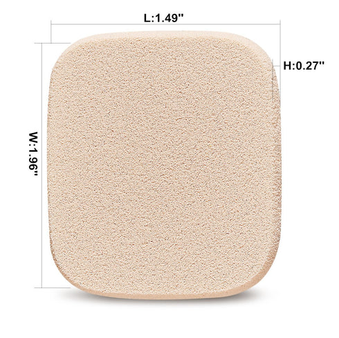 KOOBA 2pcs Square Makeup Sponges with 1 Travel Case, Beauty Face Primer Compact Powder Puff, Blender Sponge Replacement