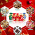 DLY 50 Pcs Christmas Candy Bags - Plastic Drawstring Gift Bags for Treats and Party Favors