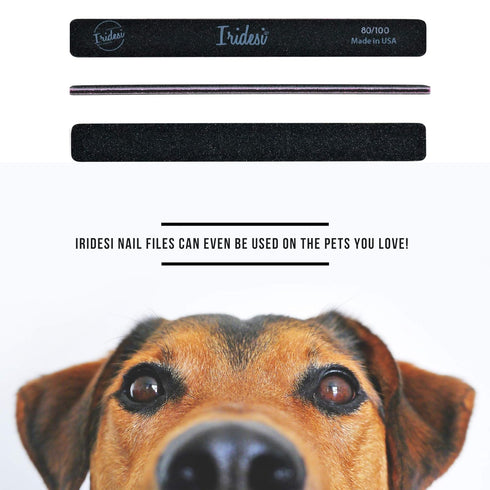 Professional Nail Files Black Washable Emery Boards, 7 Inches Long, 12 Fingernail Files Per Pack (80/100)