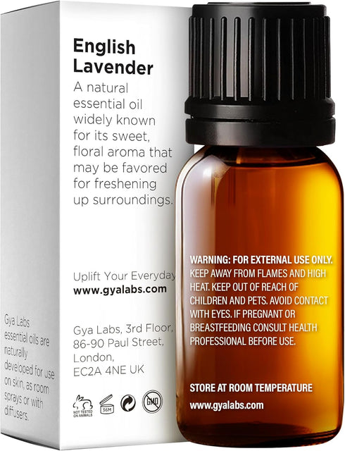 Gya Labs English Lavender Essential Oil for Diffuser - 0.34 Fl Oz - 100% Pure Natural Oil for Skin, Hair & Candle Making