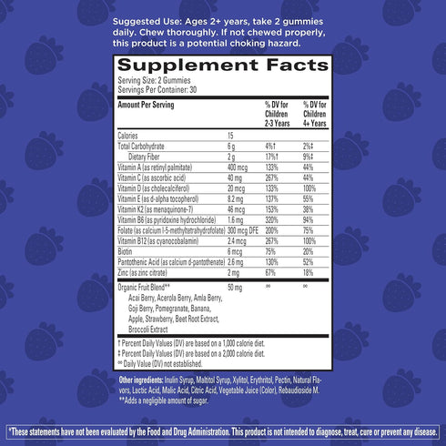 Gummies 60ct Hyland's Kids Multivitamin + Superfoods Boost, Sugar Free Natural Strawberry Flavored with Fruits