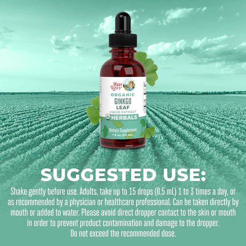 MaryRuth Organics Ginkgo Leaf Liquid Drops, 60 Servings - Herbal Nootropic for Circulatory & Nervous System Health