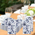 100 Blue Floral Paper Napkins - Disposable Spring Flower Guest Napkins for Party, Kitchen, Wedding, Baby Shower