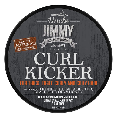 Uncle Jimmy Curl-Kicker Hair Cream for Men - Medium Hold Forming Cream - Flake Free Hair Styling Cream with Black Seed Oil and Honey 8 Fl Oz