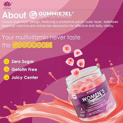 Gummy, Immune, 60 Womens Multivitamin Methylated Multivitamin for Women, Biotin, Methylfolate, Iron, Collagen, Vitamins