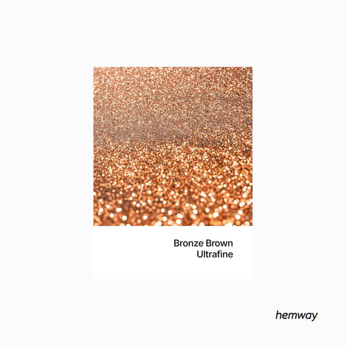 Hemway Premium Ultra Sparkle Glitter Multi Purpose Metallic Flake for Arts Crafts Nails - Bronze Brown - 100g / 3.5oz