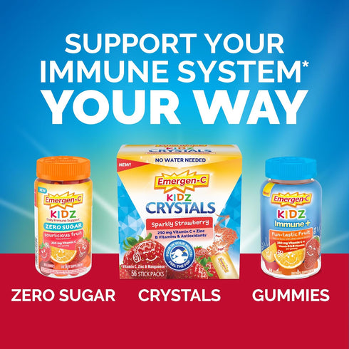 Immune Gummies 44CT Emergen-C Kidz Vitamin C Support Fun-Tastic Fruit includes Zinc, Manganese, B Vitamins and Vitamin