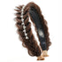 Wide Fishtail Braid Braided Headband Crystal Deco Style Messy Braided Headband Hoop Elastic Non-slip Band for Women and Girl Fashion Hair Accessories(Chocolate)