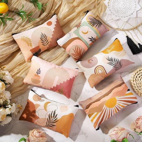 Reginary 20 Pieces Boho Cosmetic Bag for Women, Sunshine Ray Makeup Bags with Zipper