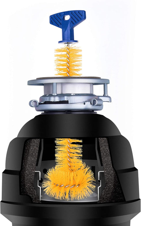 Universal Garbage Disposal Brush, 11-Inches, Sturdy Grip Handle, Yellow