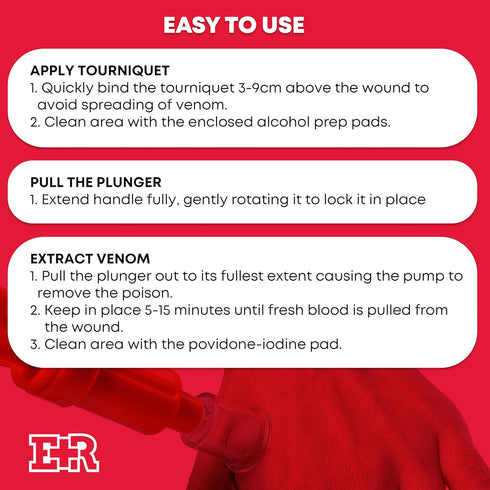 Ever Ready First Aid Snake Bite Venom Extractor Kit, Latex Free