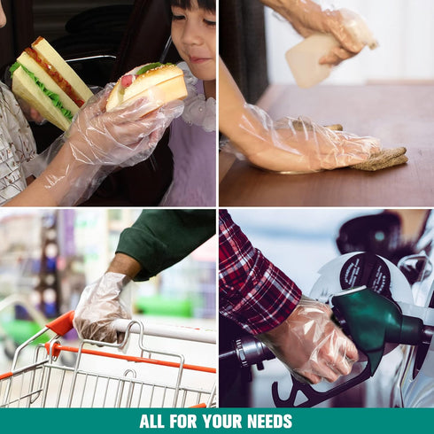 Teivio Disposable Gloves ¦ Plastic Gloves for Kitchen Cooking, Cleaning, Food Handling