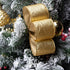 Ribbli Gold Glitter Wired Ribbon, 2-1/2 Inch x 10 Yards, Gold Metallic Edge, Christmas Wreath, Tree Decoration, Home