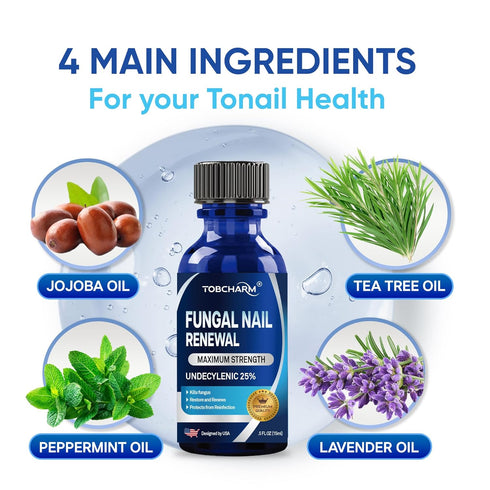 Toenail Fungus Treatment Extra Strength, 25% Undecylenic Acid, Tea Tree Oil for Toenail Fungus, Blue
